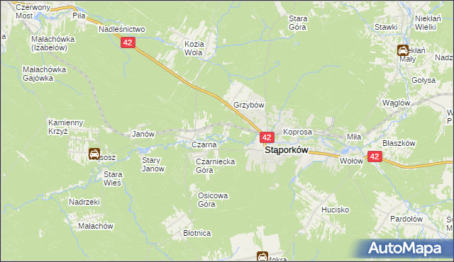 mapa Stary Grzybów, Stary Grzybów na mapie Targeo