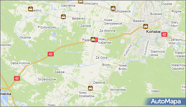 mapa Stary Kazanów, Stary Kazanów na mapie Targeo