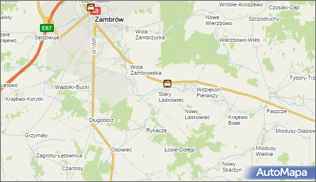 mapa Stary Laskowiec, Stary Laskowiec na mapie Targeo