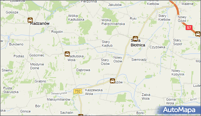 mapa Stary Osów, Stary Osów na mapie Targeo