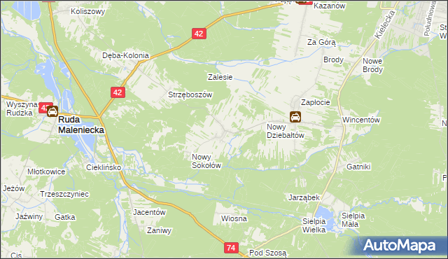 mapa Stary Sokołów, Stary Sokołów na mapie Targeo