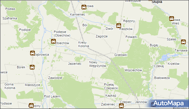 mapa Stary Węgrzynów, Stary Węgrzynów na mapie Targeo