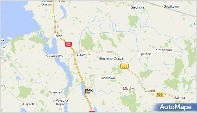 mapa Staświny-Osada, Staświny-Osada na mapie Targeo