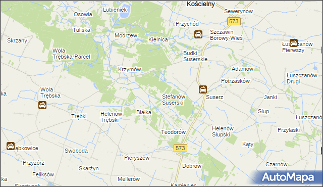 mapa Stefanów Suserski, Stefanów Suserski na mapie Targeo