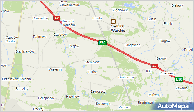 mapa Stemplew Osada, Stemplew Osada na mapie Targeo