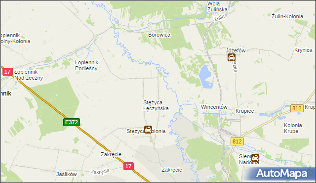 mapa Stężyca Nadwieprzańska, Stężyca Nadwieprzańska na mapie Targeo