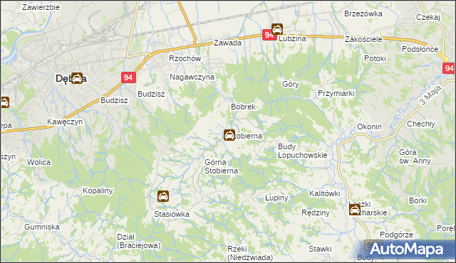 mapa Stobierna gmina Dębica, Stobierna gmina Dębica na mapie Targeo