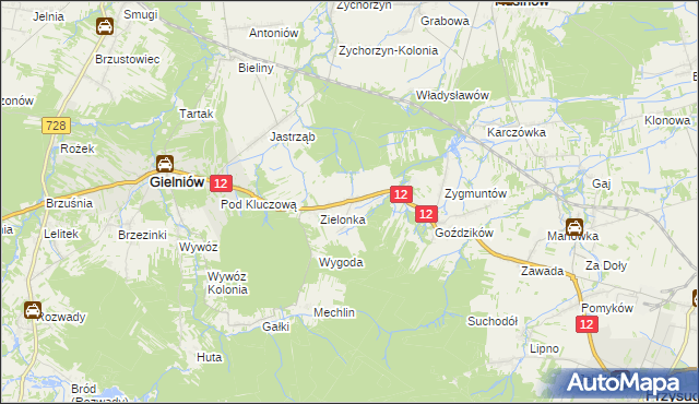 mapa Stoczki gmina Gielniów, Stoczki gmina Gielniów na mapie Targeo