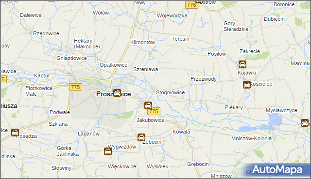 mapa Stogniowice, Stogniowice na mapie Targeo