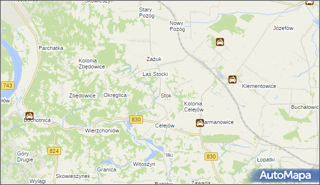 mapa Stok gmina Końskowola, Stok gmina Końskowola na mapie Targeo