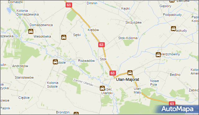 mapa Stok gmina Ulan-Majorat, Stok gmina Ulan-Majorat na mapie Targeo