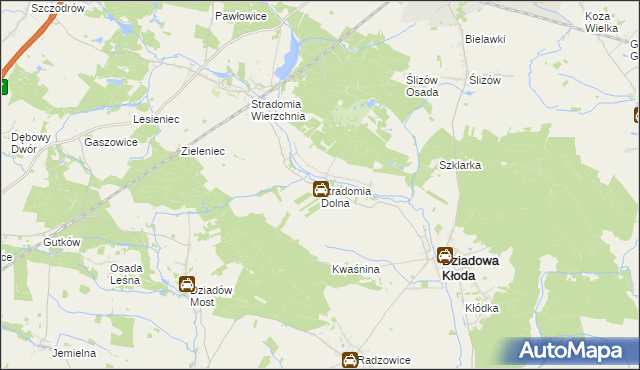 mapa Stradomia Dolna, Stradomia Dolna na mapie Targeo