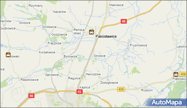 mapa Strobice, Strobice na mapie Targeo