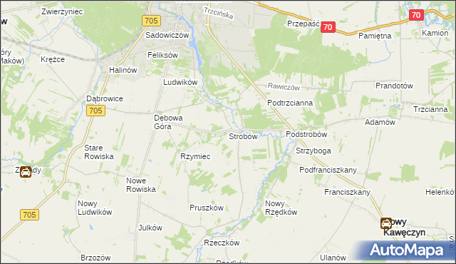 mapa Strobów, Strobów na mapie Targeo