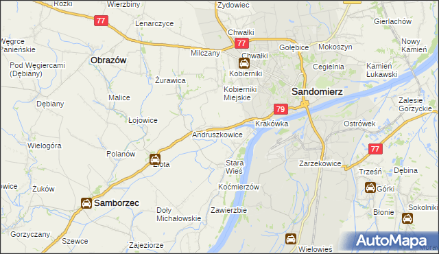 mapa Strochcice, Strochcice na mapie Targeo