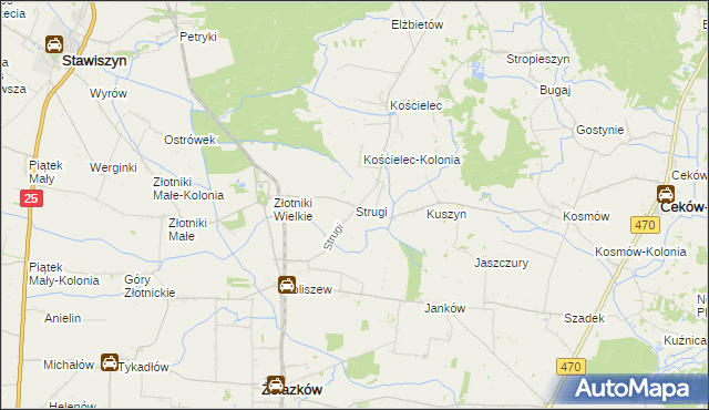 mapa Strugi gmina Żelazków, Strugi gmina Żelazków na mapie Targeo