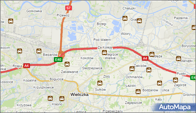mapa Strumiany gmina Wieliczka, Strumiany gmina Wieliczka na mapie Targeo