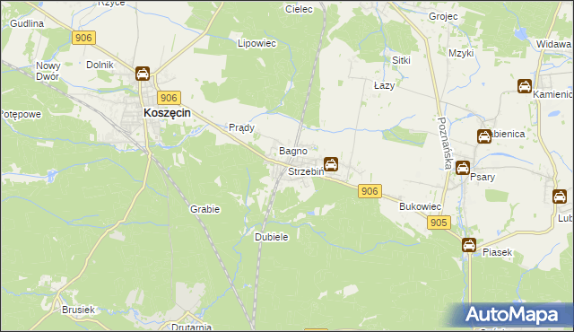 mapa Strzebiń, Strzebiń na mapie Targeo