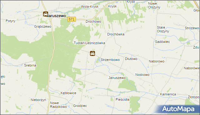 mapa Strzembowo, Strzembowo na mapie Targeo