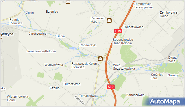 mapa Strzeszkowice Małe, Strzeszkowice Małe na mapie Targeo