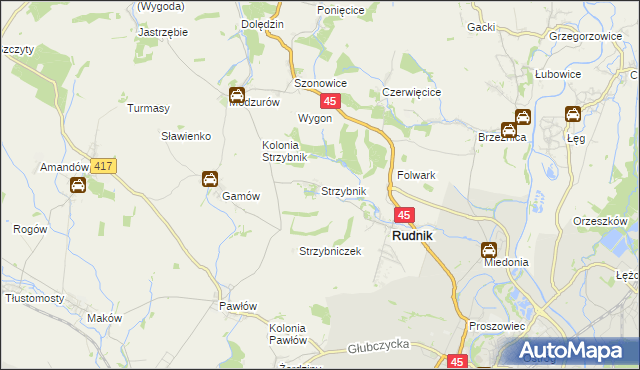 mapa Strzybnik, Strzybnik na mapie Targeo