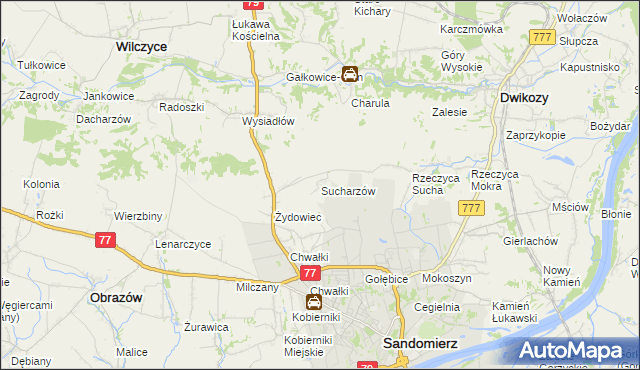 mapa Sucharzów, Sucharzów na mapie Targeo