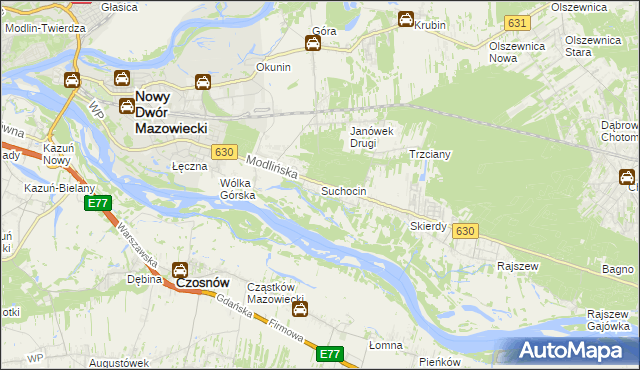 mapa Suchocin gmina Jabłonna, Suchocin gmina Jabłonna na mapie Targeo