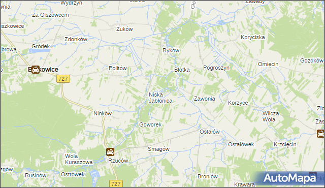 mapa Sulistrowice gmina Chlewiska, Sulistrowice gmina Chlewiska na mapie Targeo
