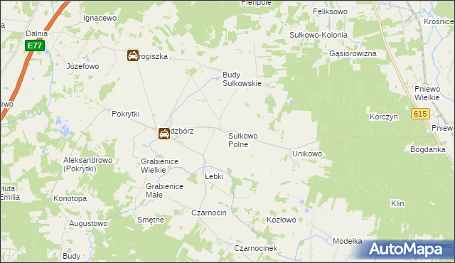 mapa Sułkowo Polne, Sułkowo Polne na mapie Targeo