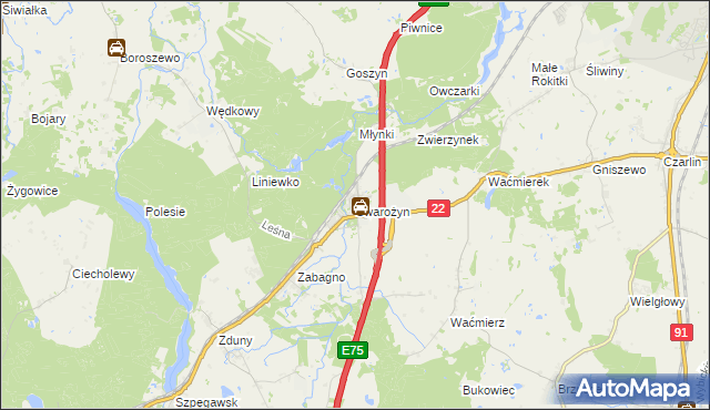 mapa Swarożyn, Swarożyn na mapie Targeo