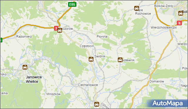 mapa Świdnik gmina Marciszów, Świdnik gmina Marciszów na mapie Targeo