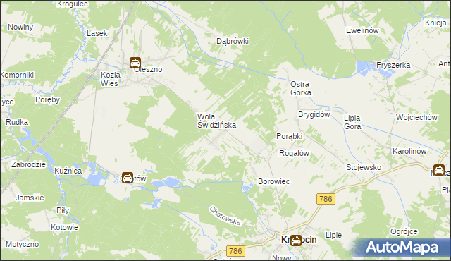 mapa Świdno gmina Krasocin, Świdno gmina Krasocin na mapie Targeo