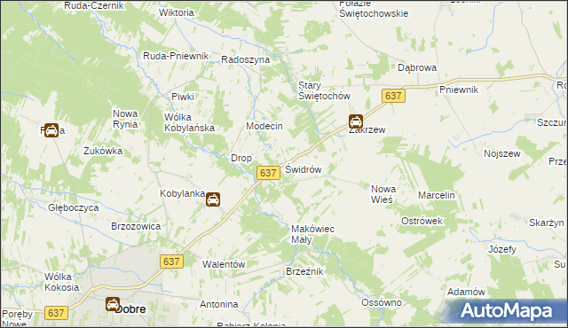 mapa Świdrów, Świdrów na mapie Targeo