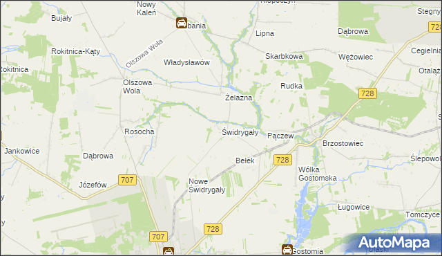 mapa Świdrygały, Świdrygały na mapie Targeo