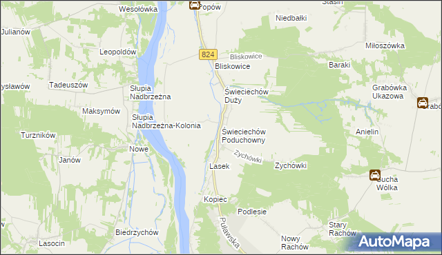 mapa Świeciechów Poduchowny, Świeciechów Poduchowny na mapie Targeo