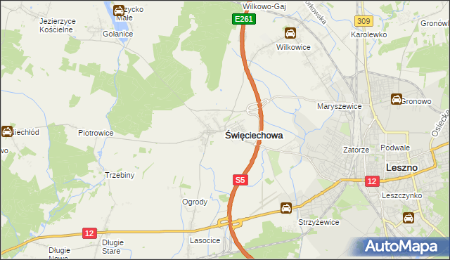 mapa Święciechowa, Święciechowa na mapie Targeo