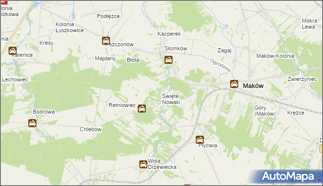 mapa Święte Nowaki, Święte Nowaki na mapie Targeo