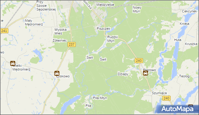 mapa Świt gmina Cekcyn, Świt gmina Cekcyn na mapie Targeo