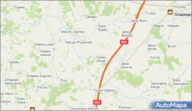 mapa Szabły Młode, Szabły Młode na mapie Targeo