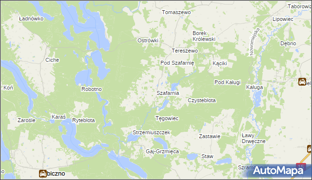 mapa Szafarnia gmina Kurzętnik, Szafarnia gmina Kurzętnik na mapie Targeo