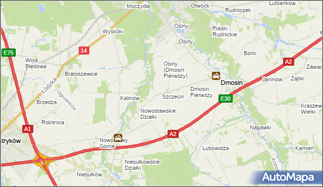 mapa Szczecin gmina Dmosin, Szczecin gmina Dmosin na mapie Targeo