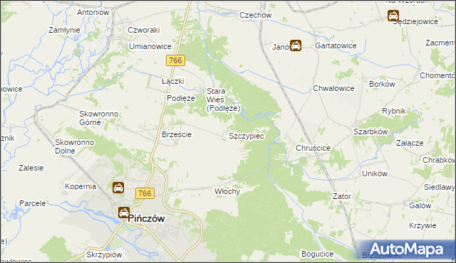 mapa Szczypiec, Szczypiec na mapie Targeo