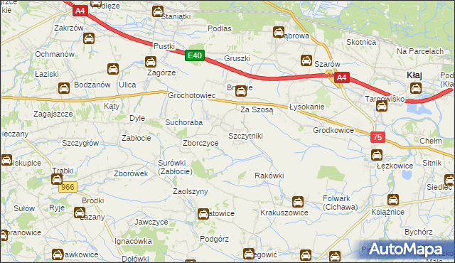 mapa Szczytniki gmina Gdów, Szczytniki gmina Gdów na mapie Targeo