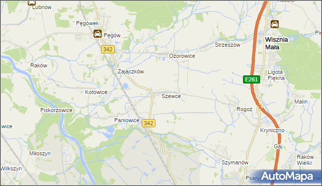 mapa Szewce gmina Wisznia Mała, Szewce gmina Wisznia Mała na mapie Targeo