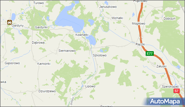 mapa Szkotowo, Szkotowo na mapie Targeo