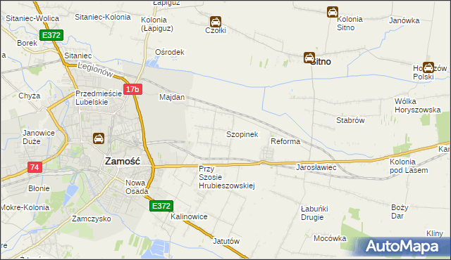 mapa Szopinek, Szopinek na mapie Targeo