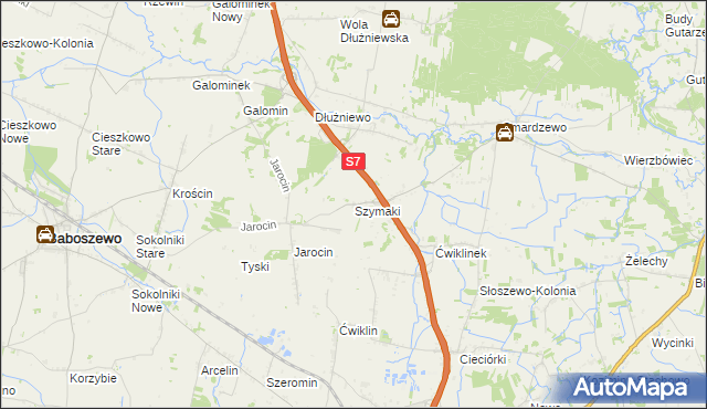 mapa Szymaki gmina Płońsk, Szymaki gmina Płońsk na mapie Targeo