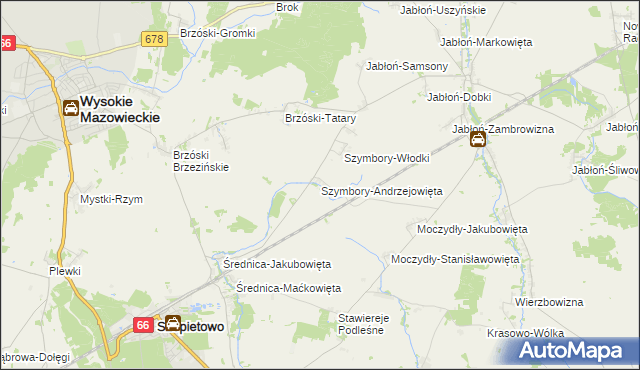 mapa Szymbory-Andrzejowięta, Szymbory-Andrzejowięta na mapie Targeo