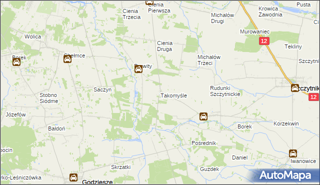 mapa Takomyśle, Takomyśle na mapie Targeo