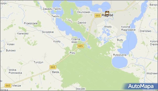 mapa Tama gmina Rajgród, Tama gmina Rajgród na mapie Targeo